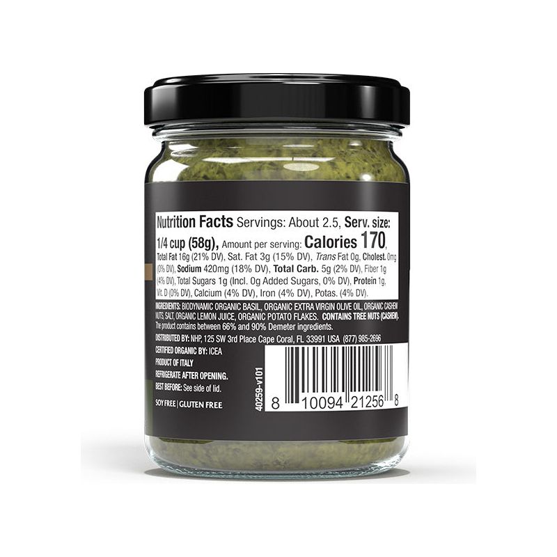 Solspring® Basil Pesto, Biodynamic® Organic