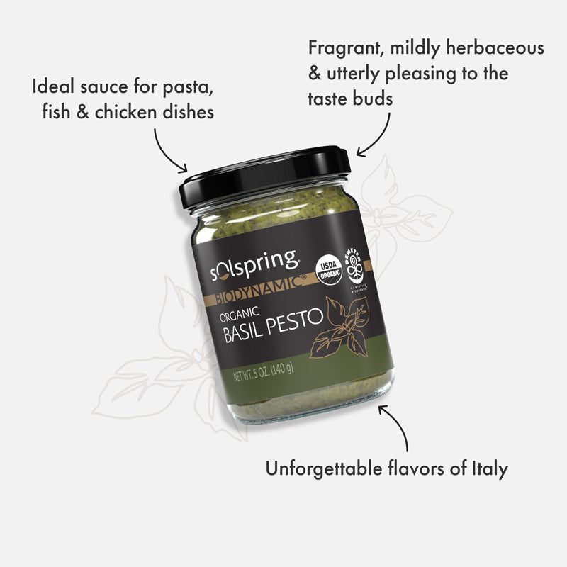 Solspring® Basil Pesto, Biodynamic® Organic