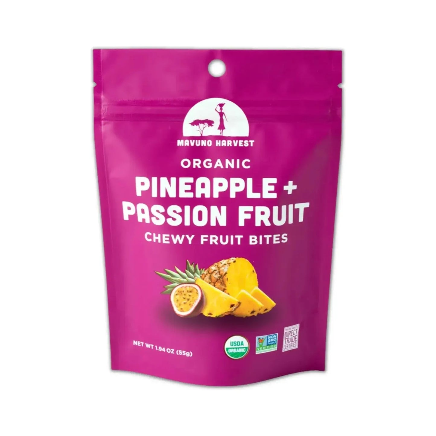 Organic Dried Pineapple + Passionfruit Fruit Bites