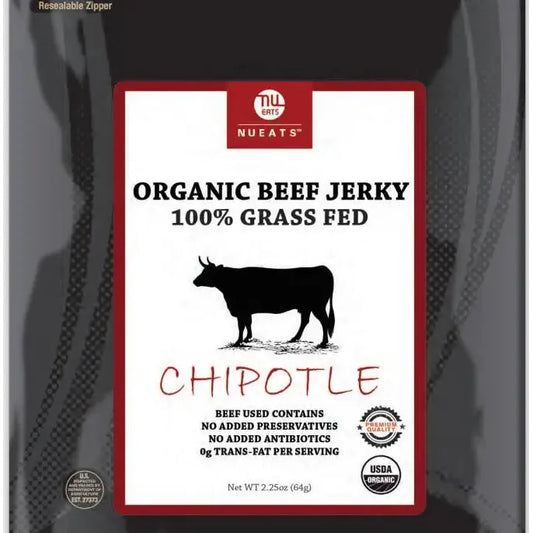 Nueats Organic 100% Grass Fed Beef Jerky Chipotle