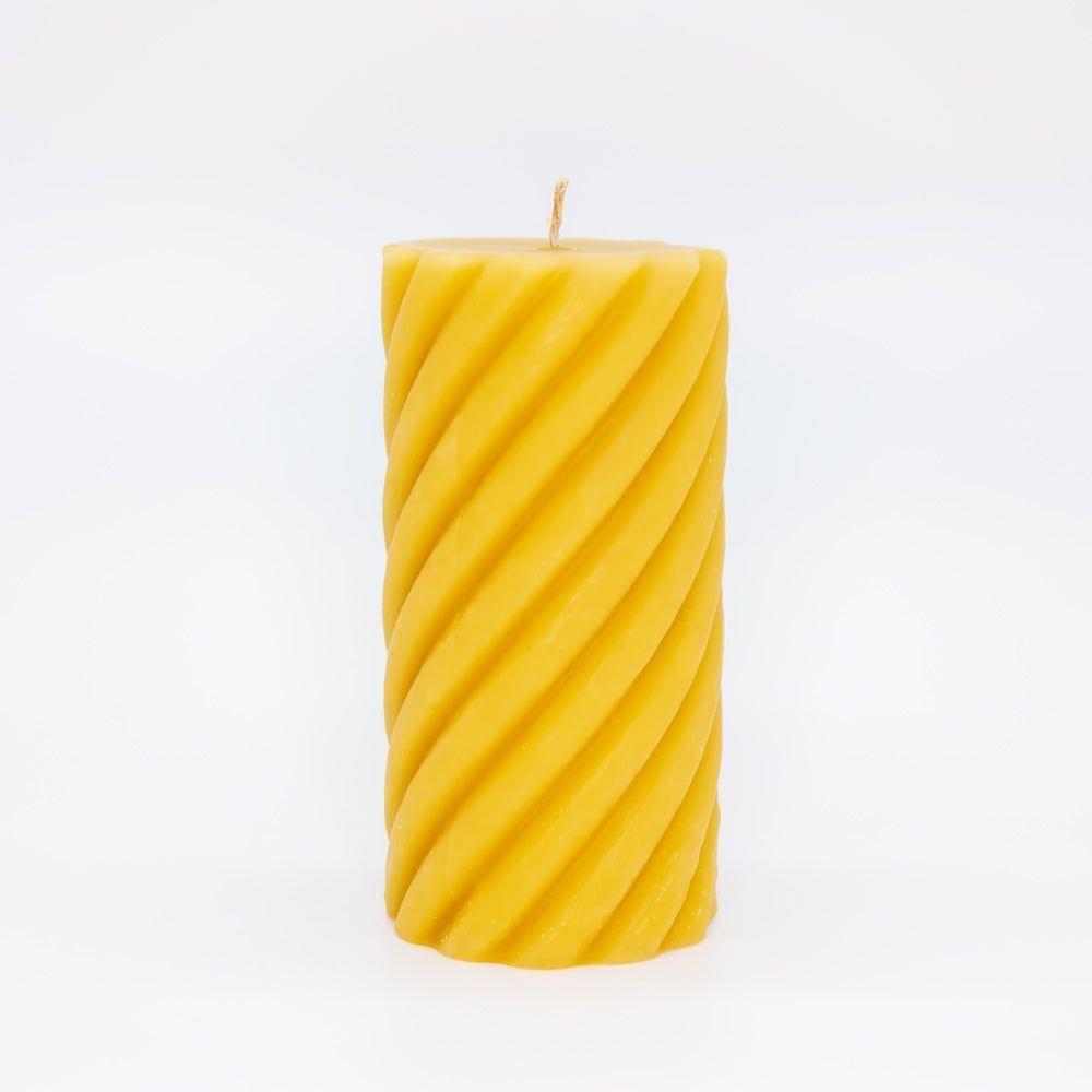 Beeswax Candle Cylinder Curled High - Nutrient Farm