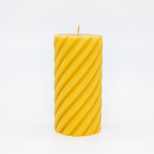 Beeswax Candle Cylinder Curled High - Nutrient Farm