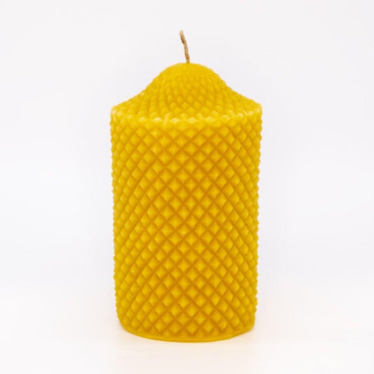 Beeswax Candle Cylinder Engraved - Nutrient Farm