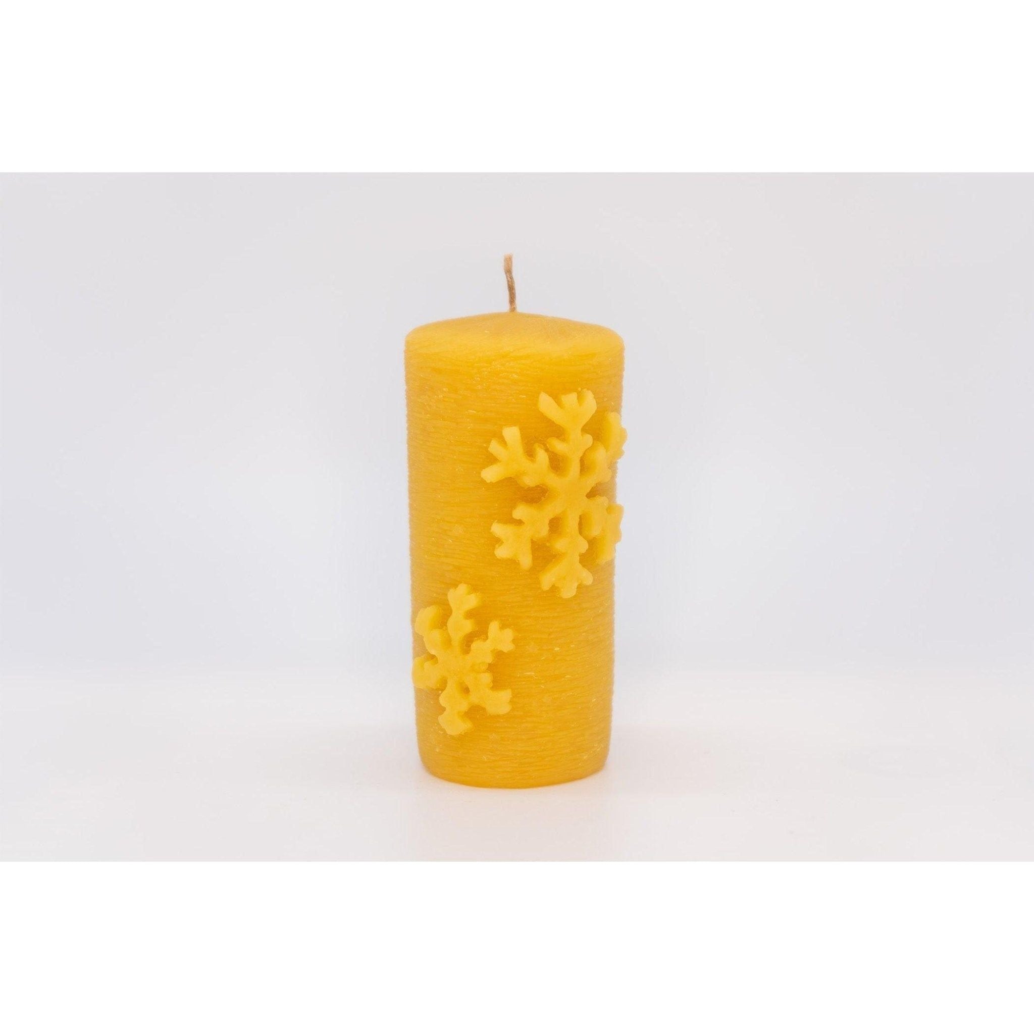 Beeswax Candle Cylinder with Snowflake - Nutrient Farm