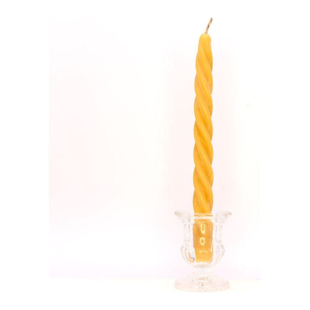 Beeswax Candle Taper Curled - Nutrient Farm