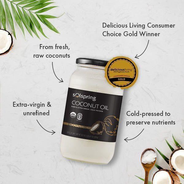 Solspring® Coconut Oil, Biodynamic® Organic - Nutrient Farm