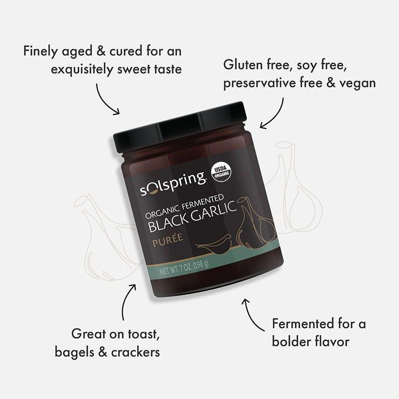 Solspring® Fermented Black Garlic, Organic - Purée - Nutrient Farm